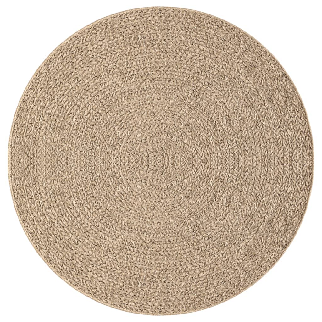 Tapis ZIZUR Ø 200 cm aspect jute intérieur et extérieur