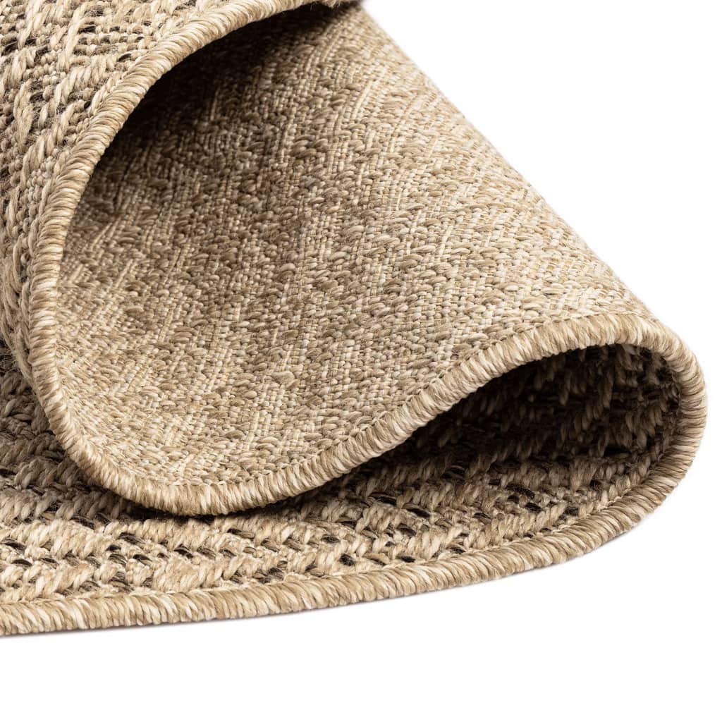 Teppich ZIZUR Ø 200 cm Jute-Optik Indoor und Outdoor