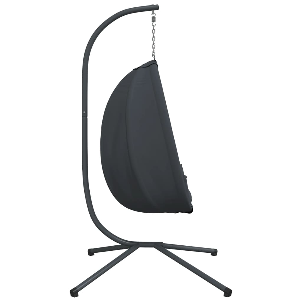 Chaise suspendue design oeuf avec support tissu anthracite et acier