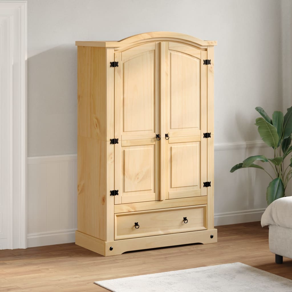 Armoire Corona 101x52x170 cm en bois de pin massif