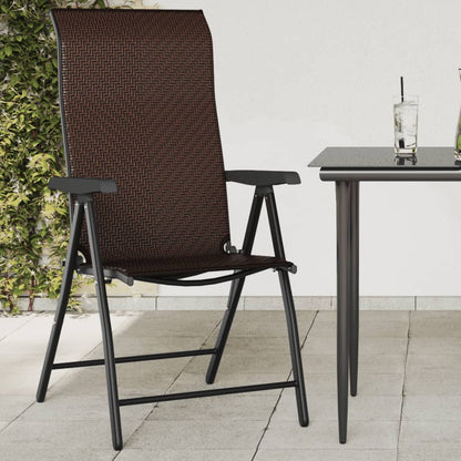 Klappstühle, 2 Stück, braunes Polyrattan