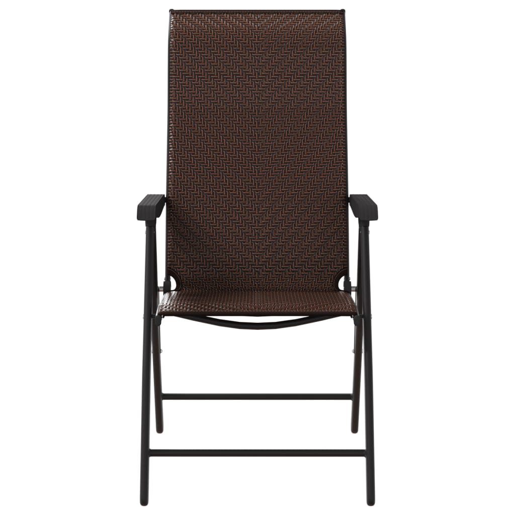 Klappstühle, 2 Stück, braunes Polyrattan