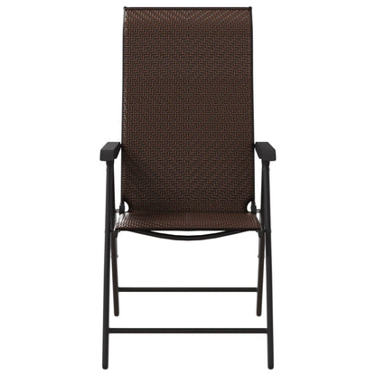 Klappstühle, 2 Stück, braunes Polyrattan