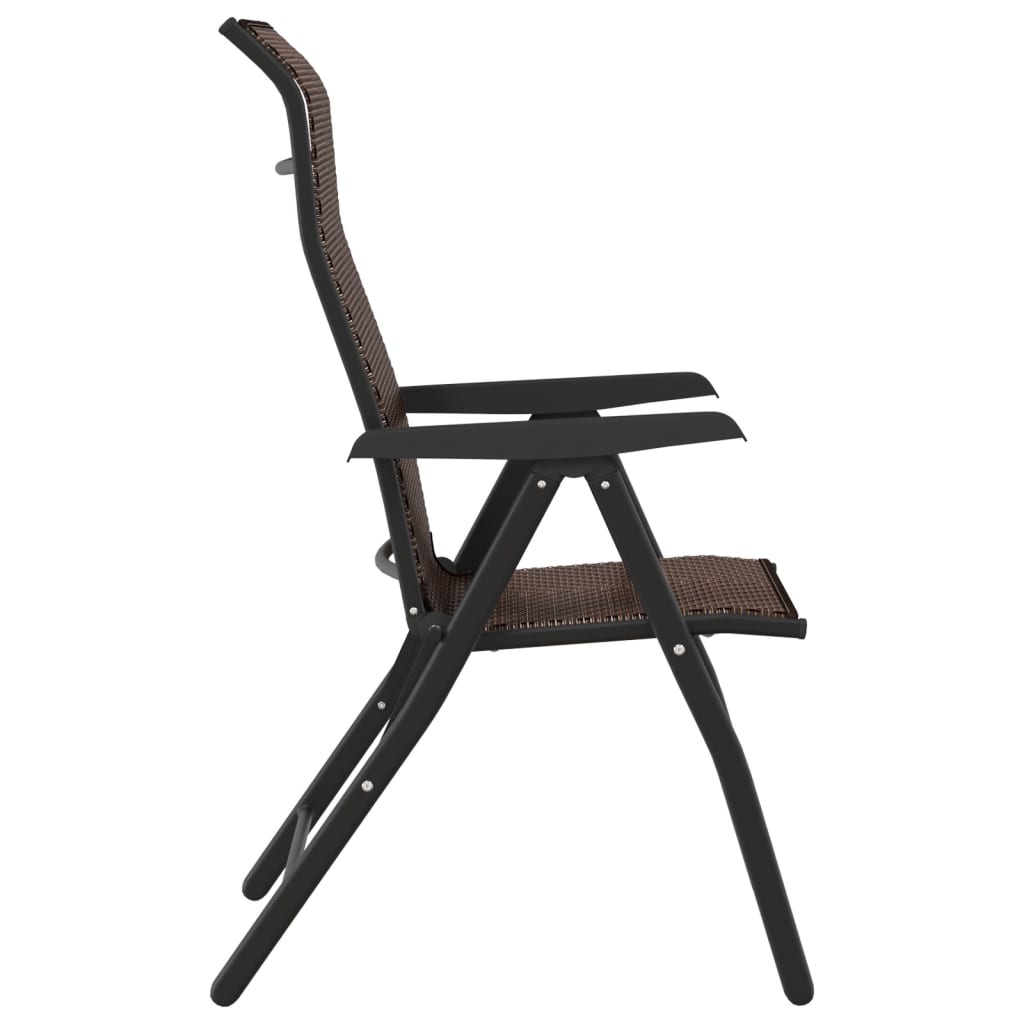 Klappstühle, 2 Stück, braunes Polyrattan
