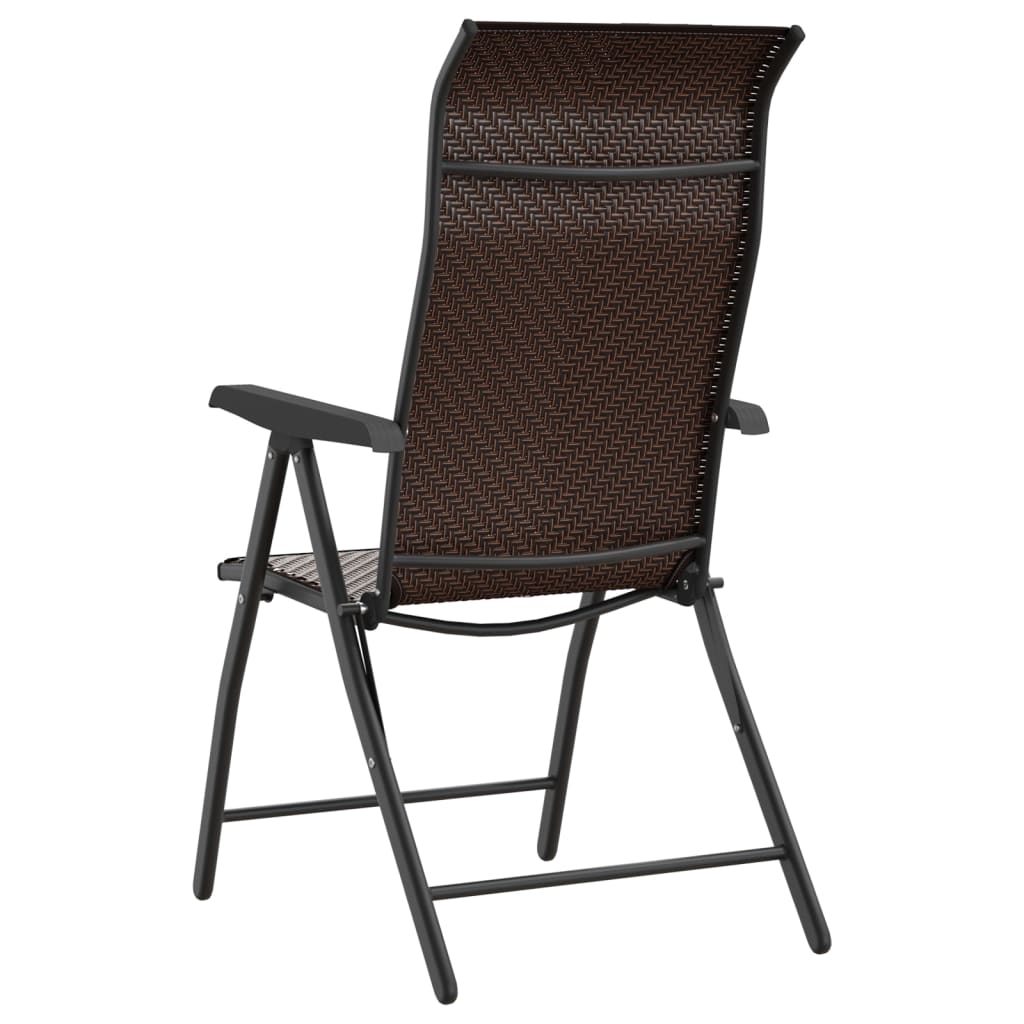 Klappstühle, 2 Stück, braunes Polyrattan