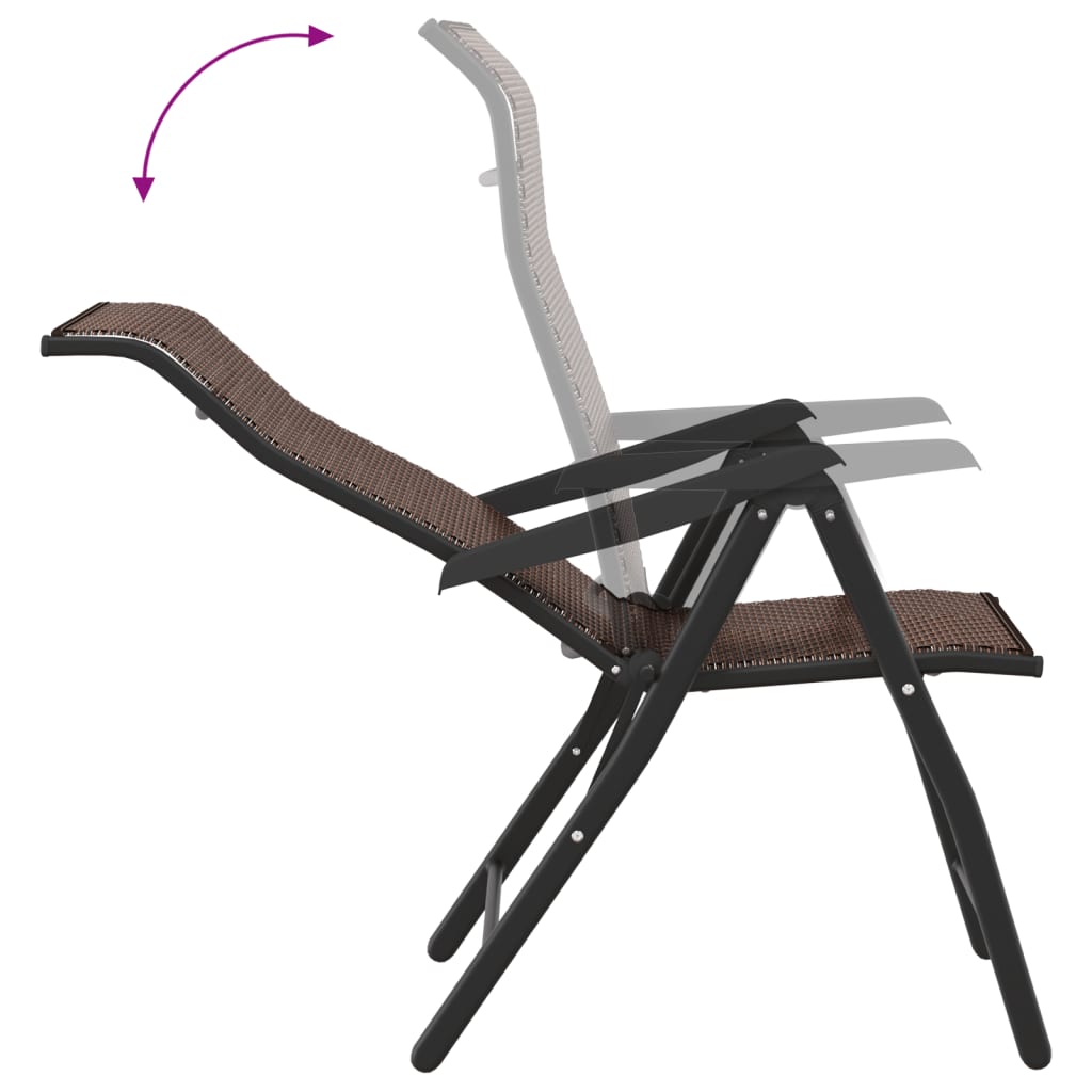 Klappstühle, 2 Stück, braunes Polyrattan