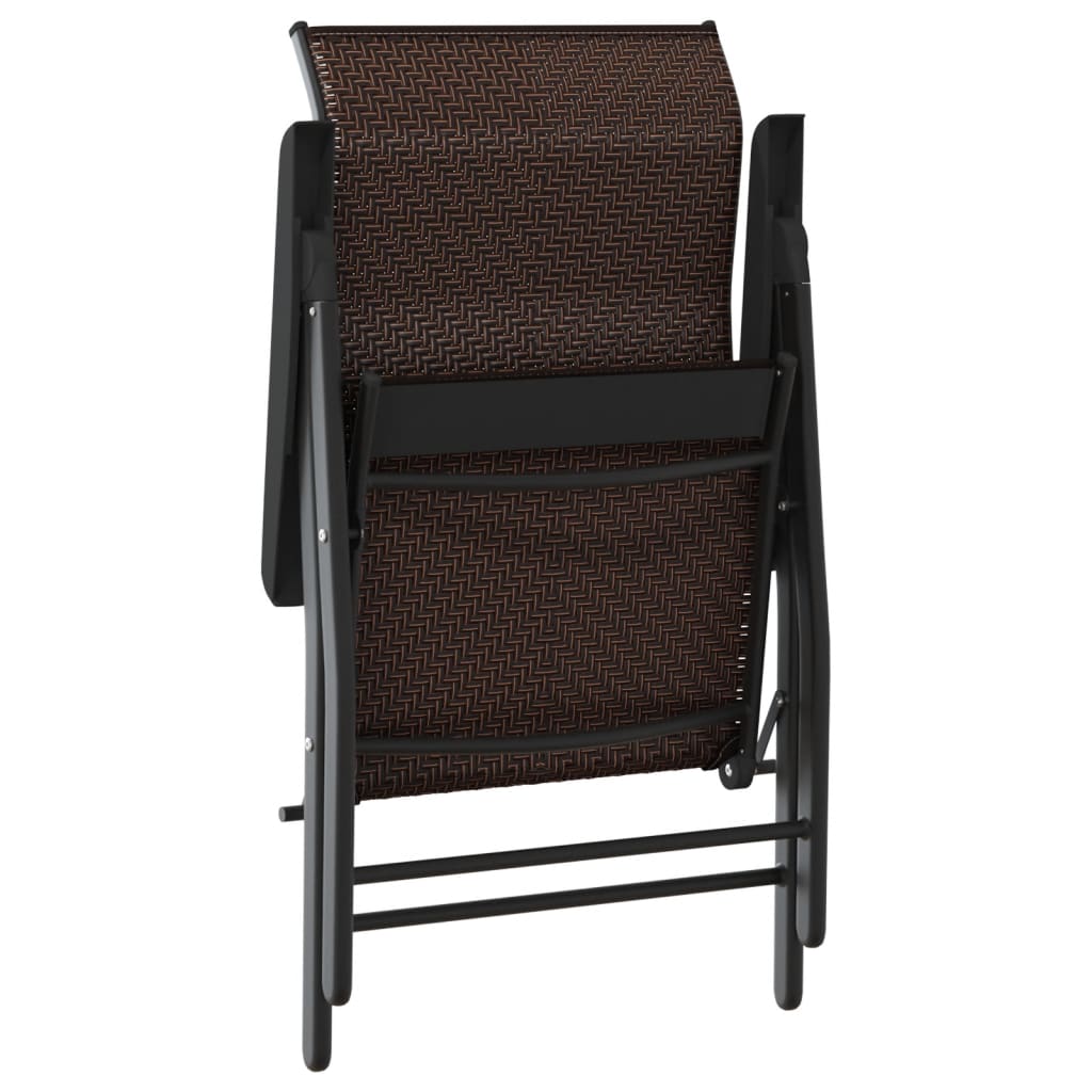 Klappstühle, 2 Stück, braunes Polyrattan