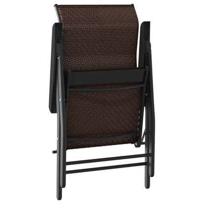 Klappstühle, 2 Stück, braunes Polyrattan
