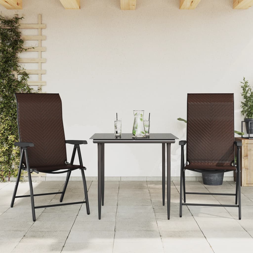Klappstühle, 2 Stück, braunes Polyrattan