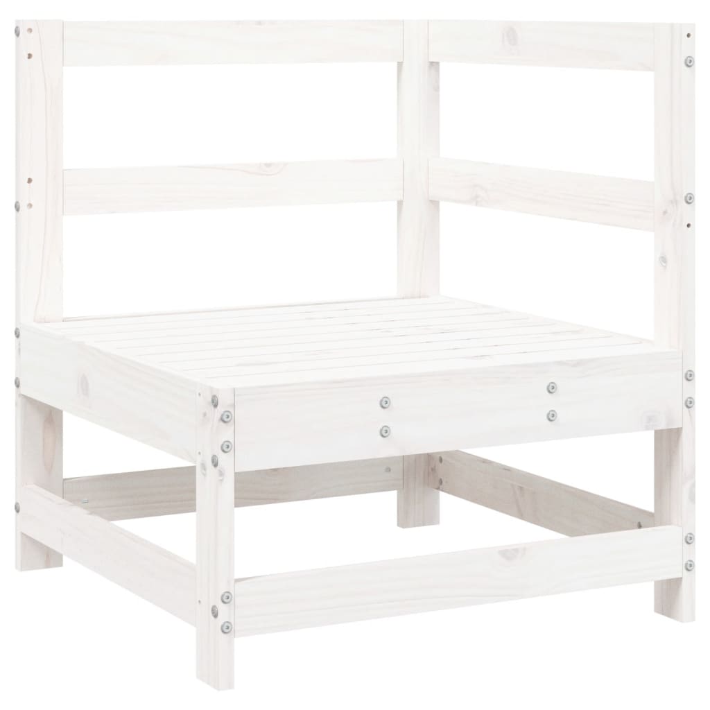 5-piece garden sofa set white solid pine