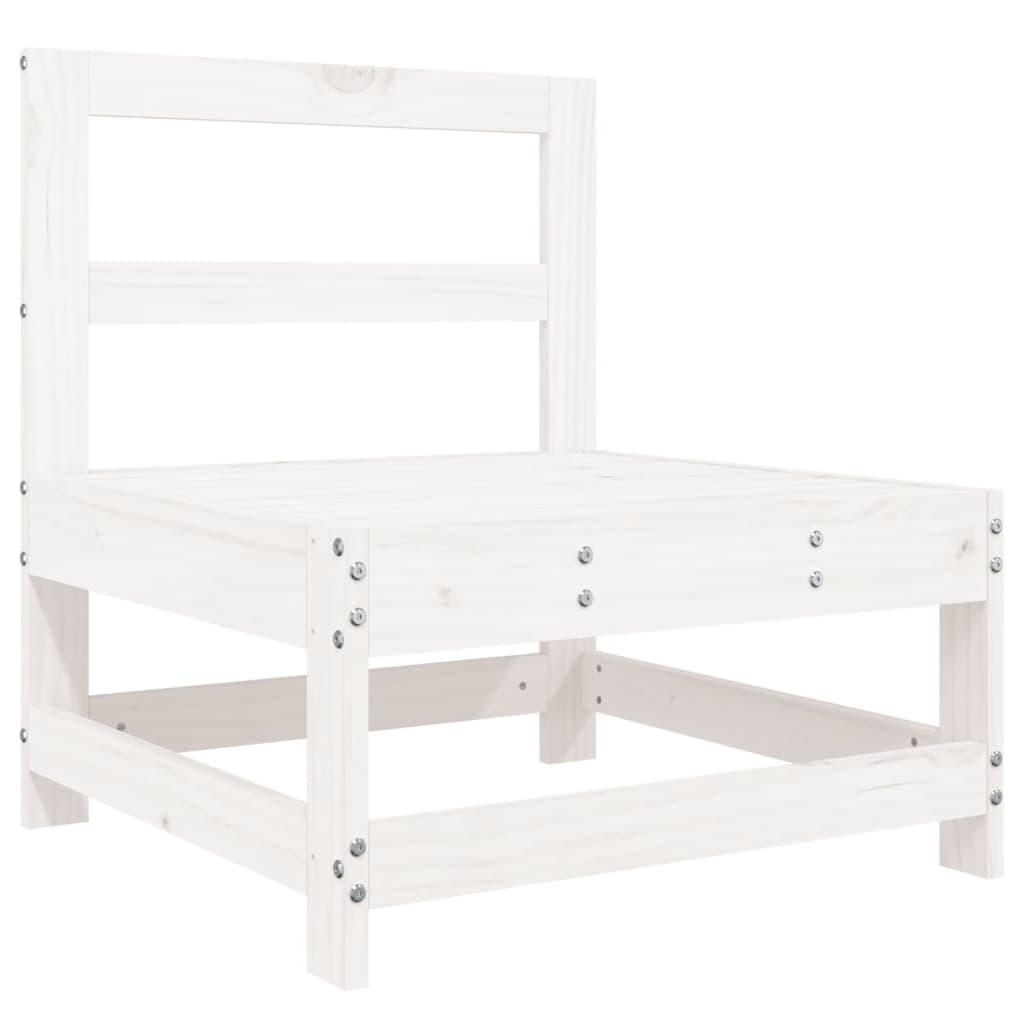 5-piece garden sofa set white solid pine