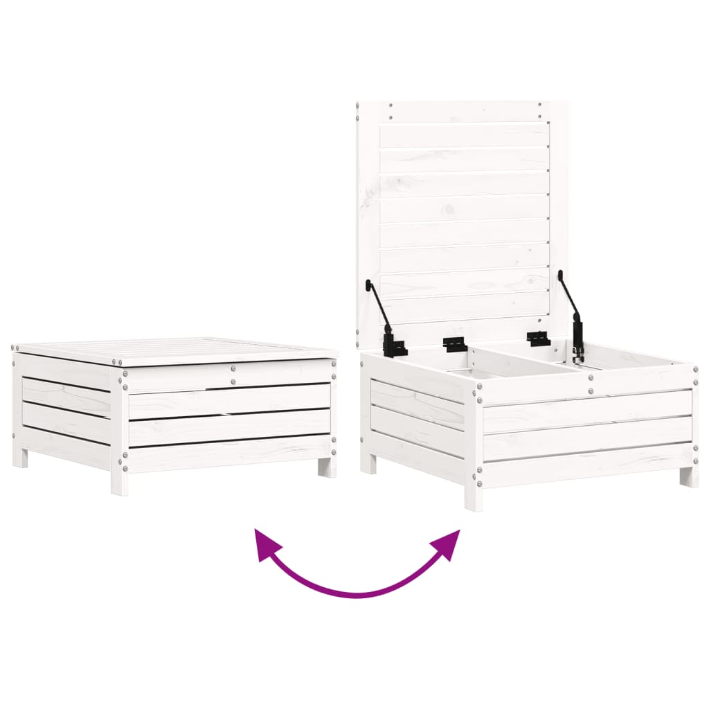 5-piece garden sofa set white solid pine