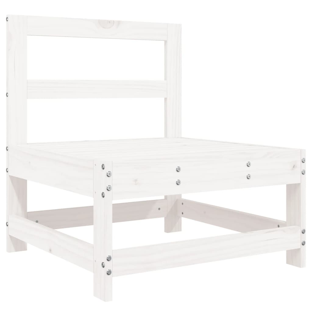 5-piece garden sofa set white solid pine