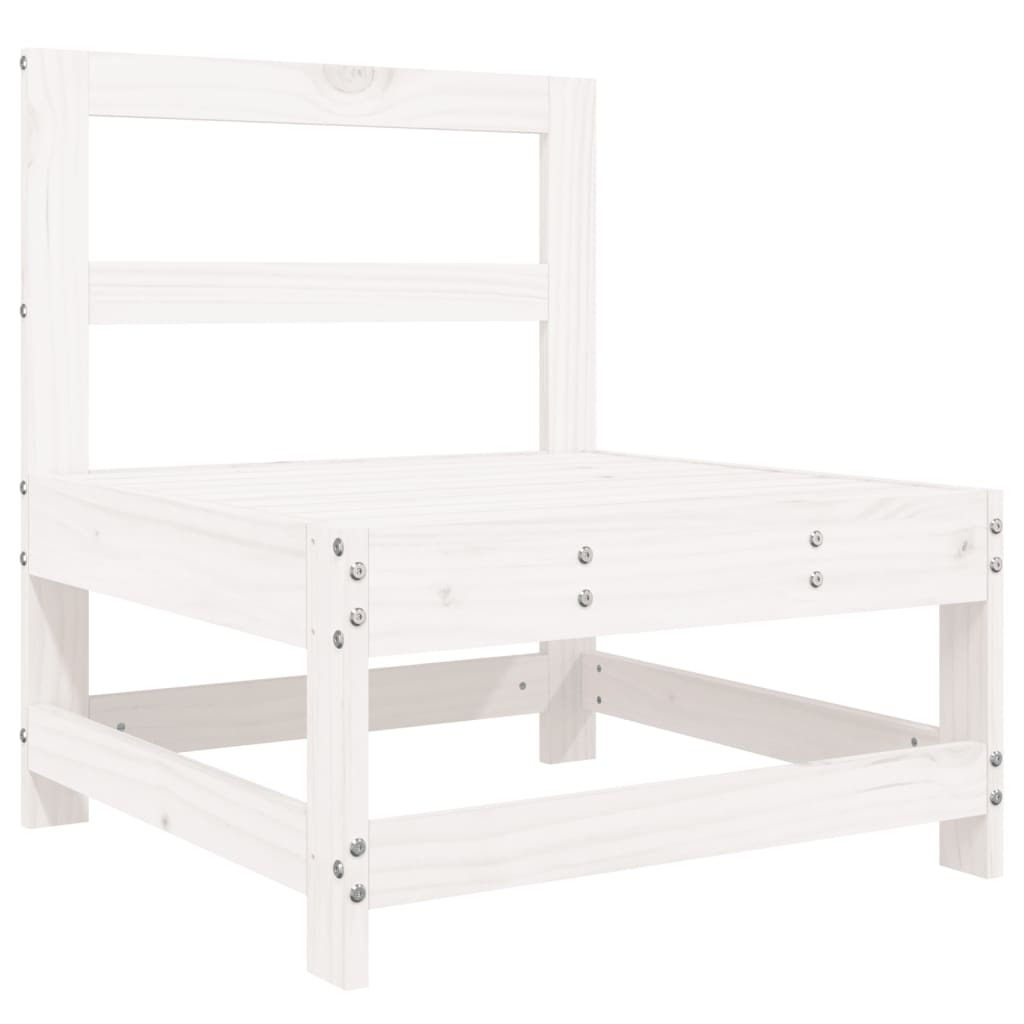 5-piece garden sofa set white solid pine