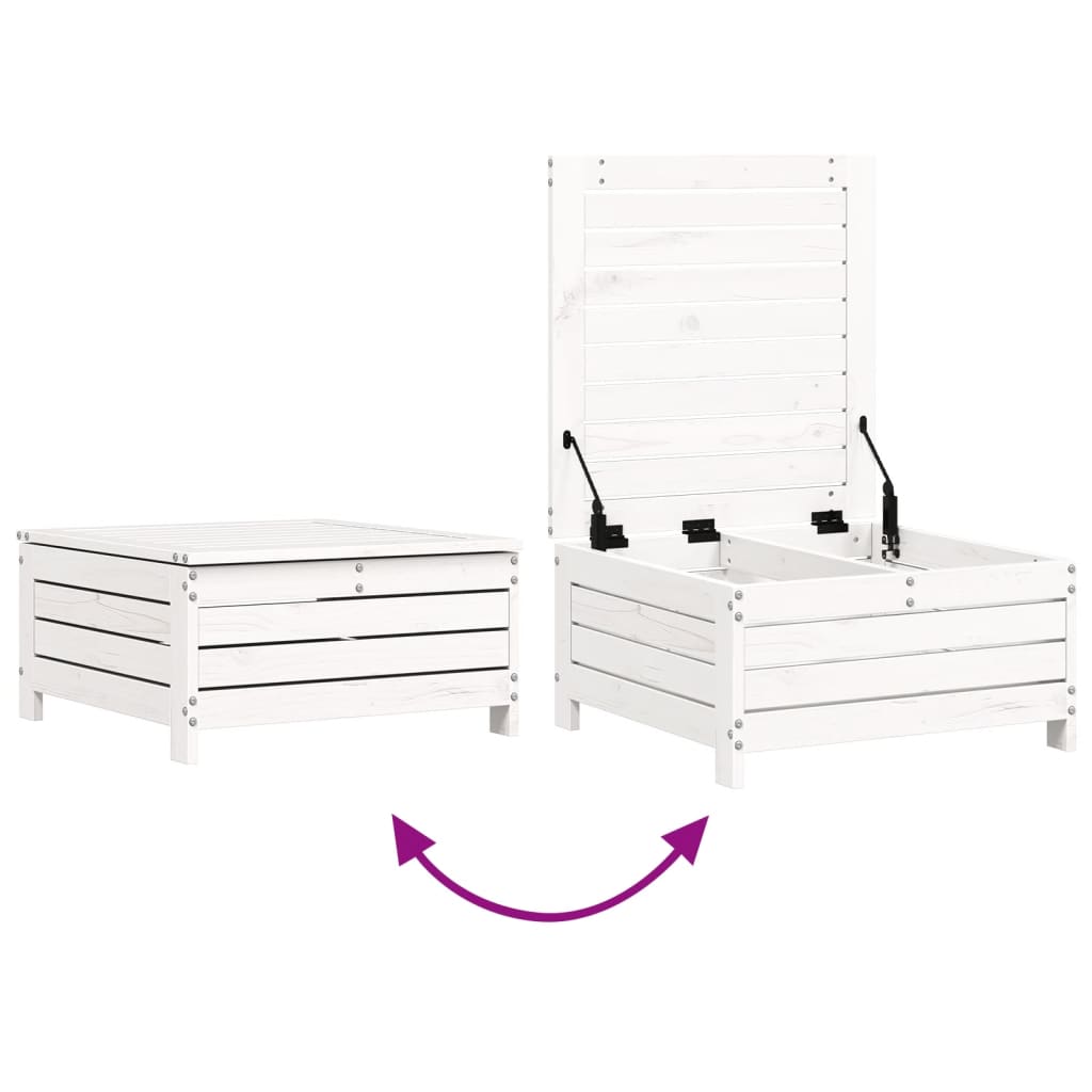 5-piece garden sofa set white solid pine