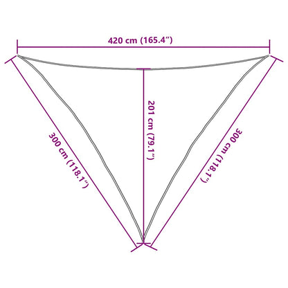 Sonnensegel 160 g/m² Dreieckig Sandfarben 3x3x4,2 m HDPE