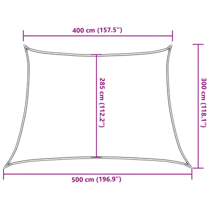 Sonnensegel 160 g/m² Trapez Hellgrau 4/5x3 m HDPE