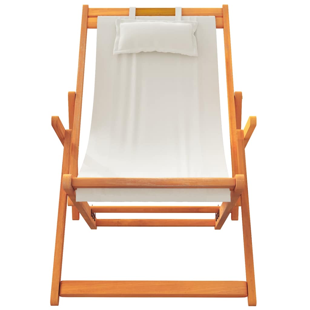 Klappstühle, 2 Stück, cremefarbener Stoff