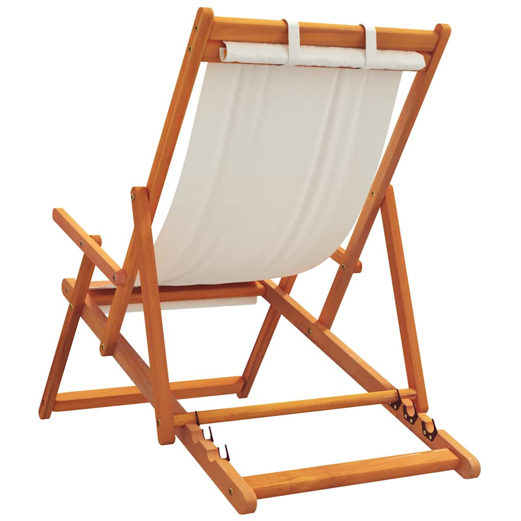 Klappstühle, 2 Stück, cremefarbener Stoff