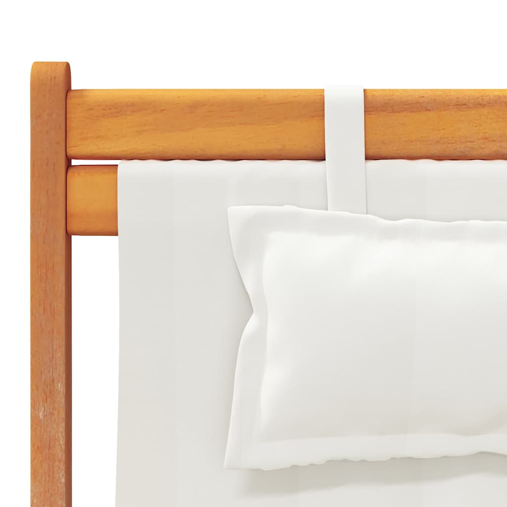 Klappstühle, 2 Stück, cremefarbener Stoff