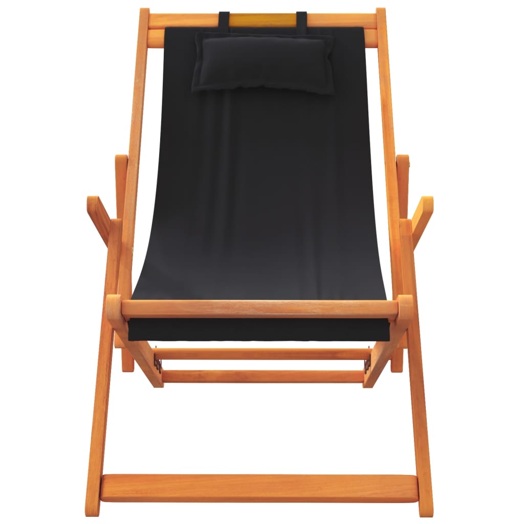 Klappstühle, 2 Stück, schwarzer Stoff