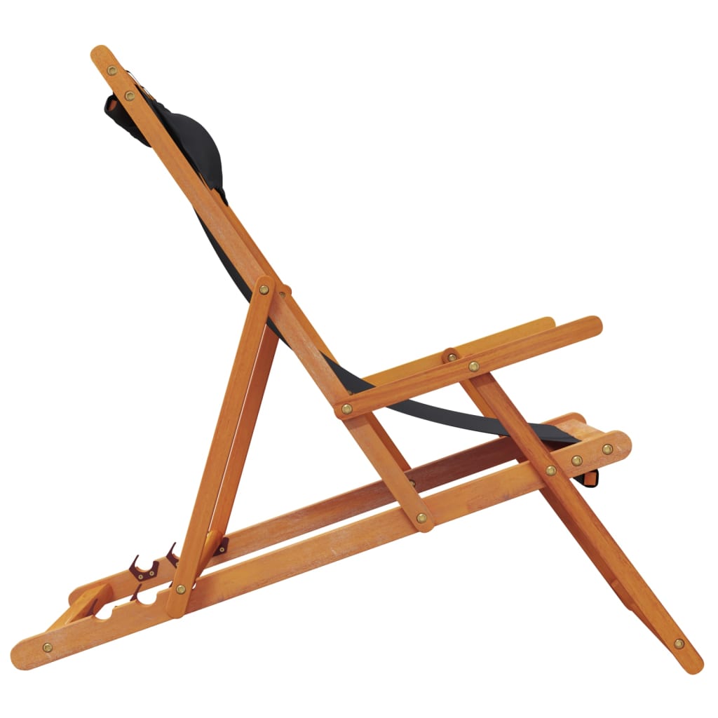 Klappstühle, 2 Stück, schwarzer Stoff