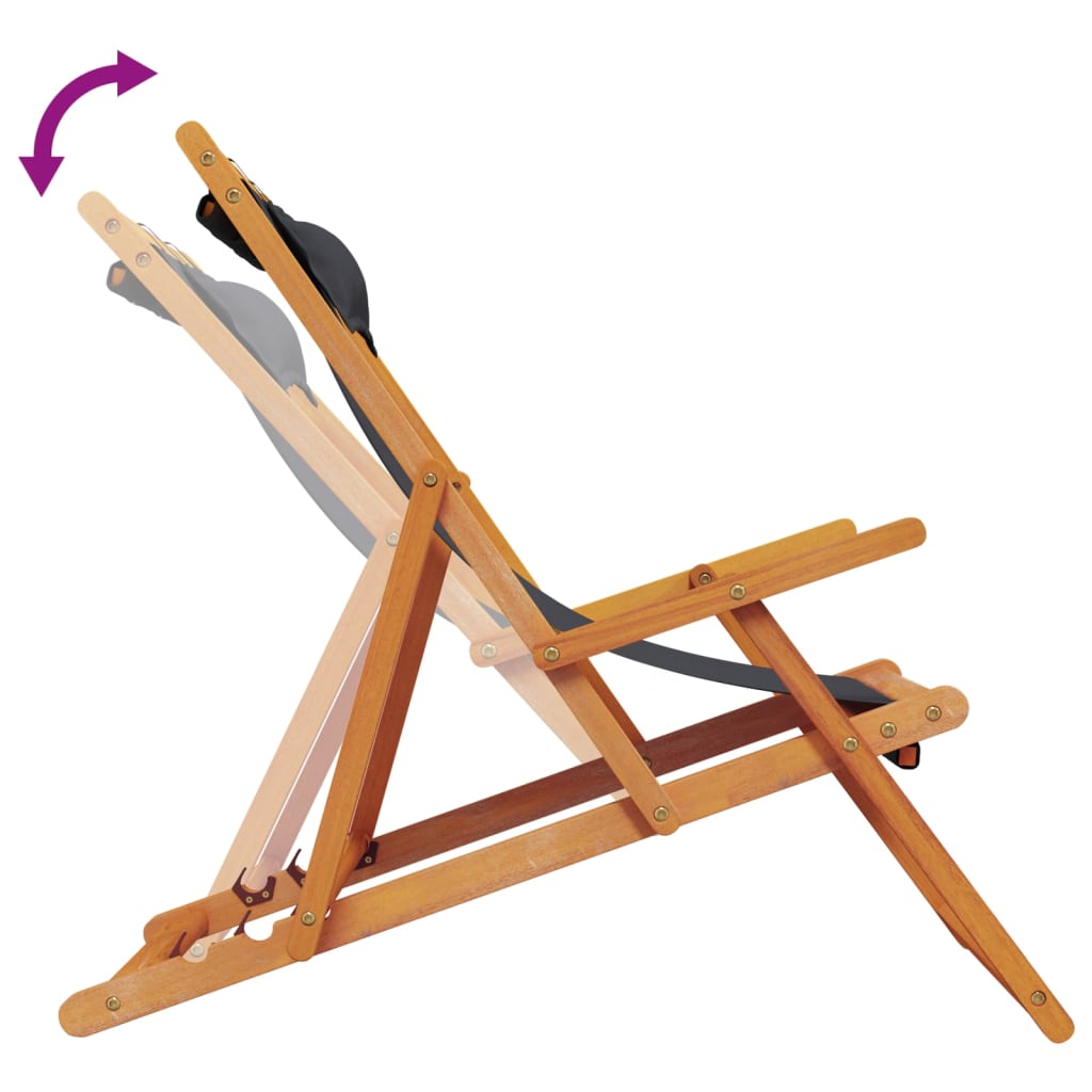 Klappstühle, 2 Stück, schwarzer Stoff