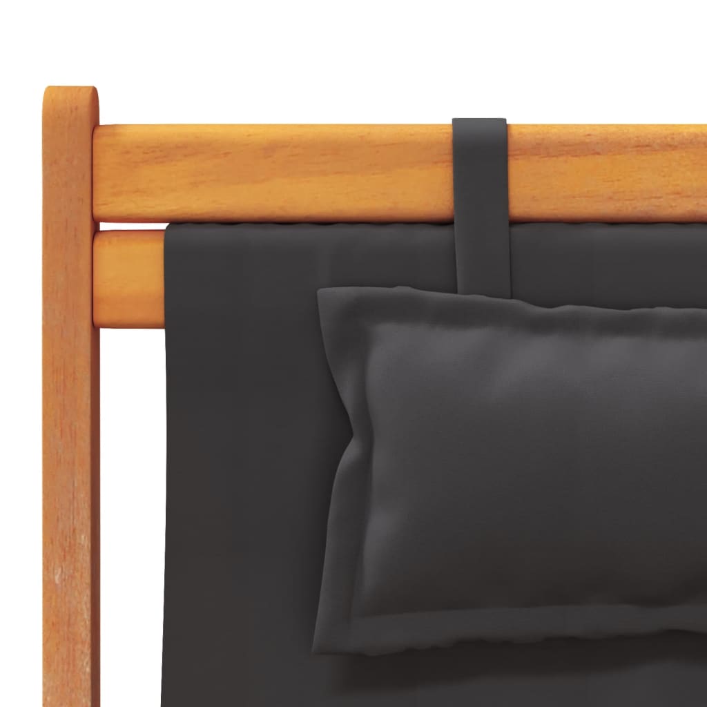 Klappstühle, 2 Stück, schwarzer Stoff