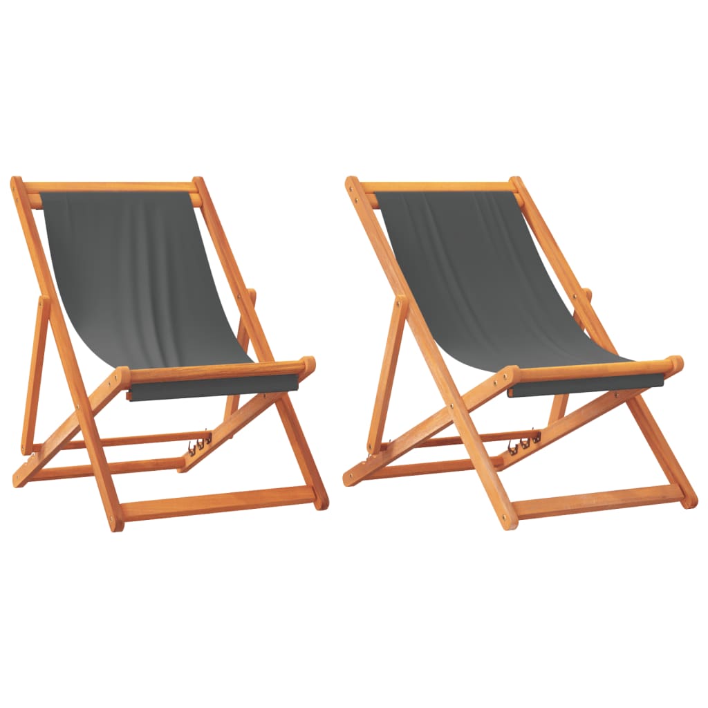 Klappstühle, 2 Stück, grauer Stoff