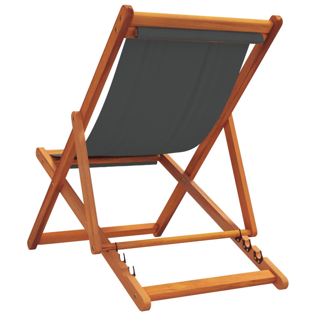Klappstühle, 2 Stück, grauer Stoff