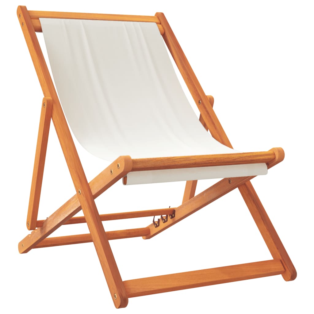 Klappstühle, 2 Stück, cremeweißer Stoff