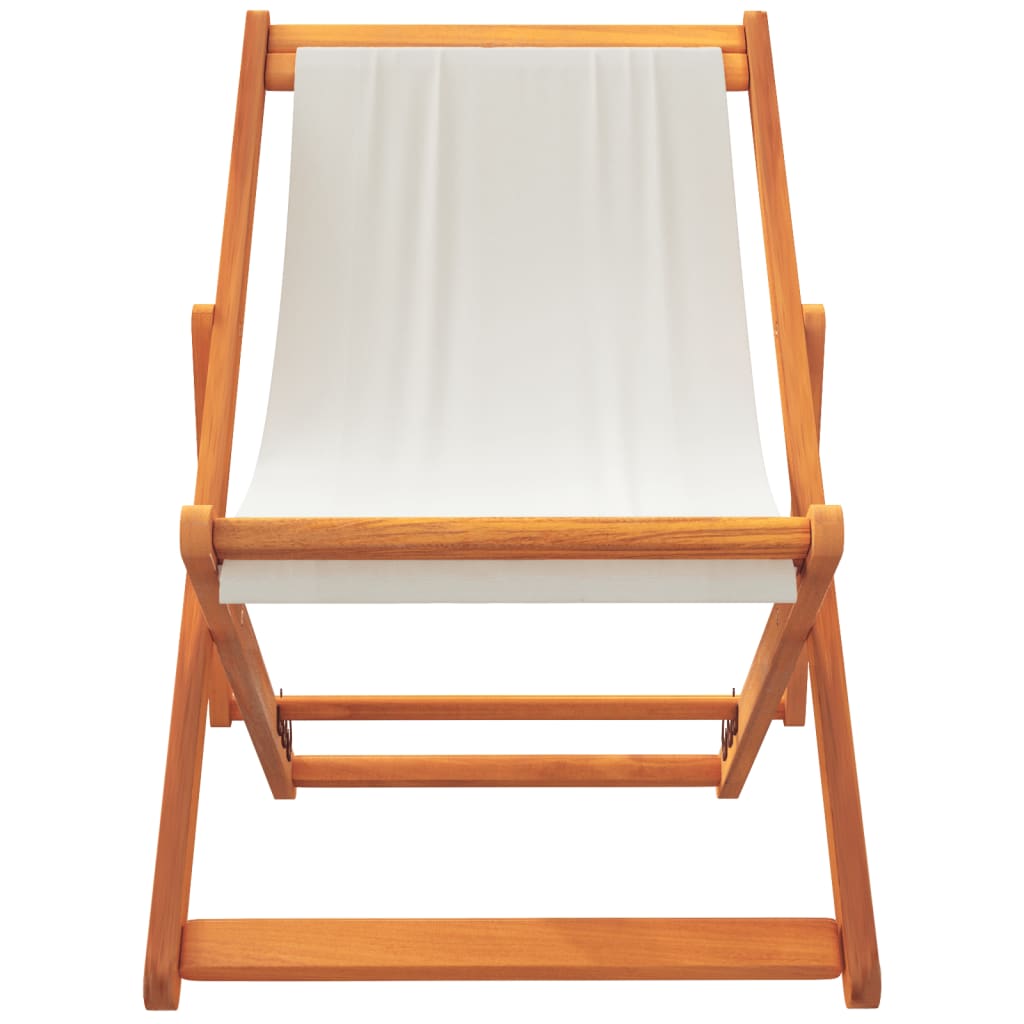 Klappstühle, 2 Stück, cremeweißer Stoff