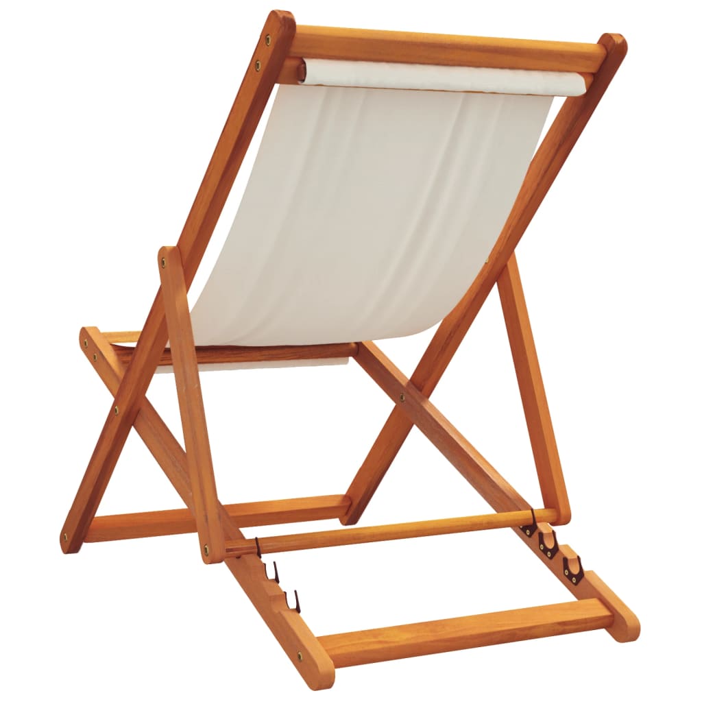 Klappstühle, 2 Stück, cremeweißer Stoff