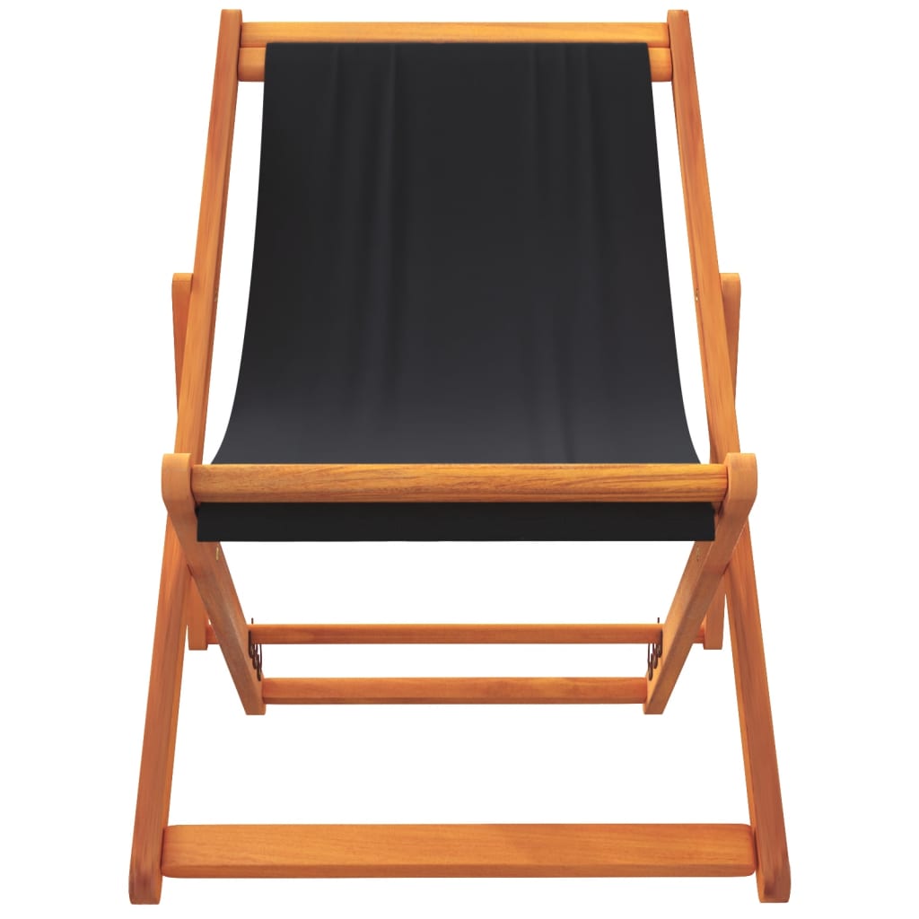 Klappstühle, 2 Stück, schwarzer Stoff