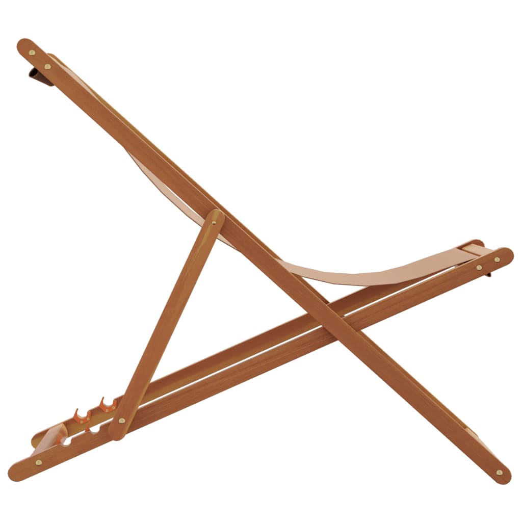Klappstühle, 2 Stück, taupefarbener Stoff und Massivholz