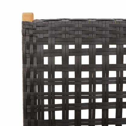 Klappstuhl Verstellbar 8 Stk. Schwarz Poly Rattan Massivholz