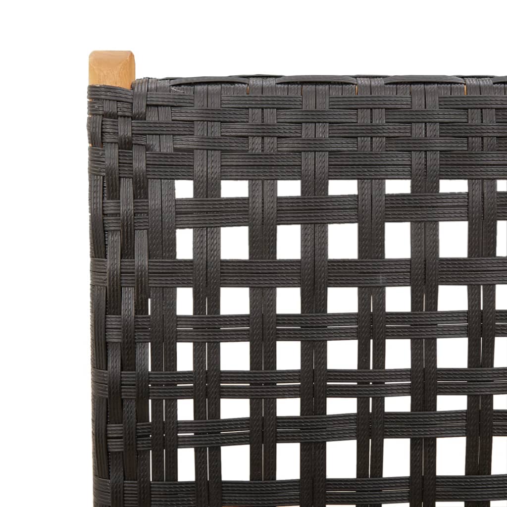 8-teiliges Set aus verstellbaren Klappstühlen, schwarz, aus Polyrattan und Massivholz