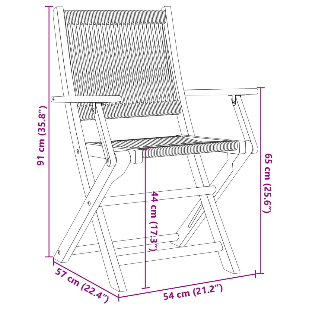 Klappstühle, 4 Stück, beige, massives Akazienholz