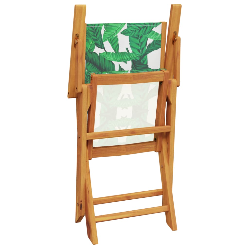 Klappstühle, 4 Stück, grüner Stoff und Massivholz
