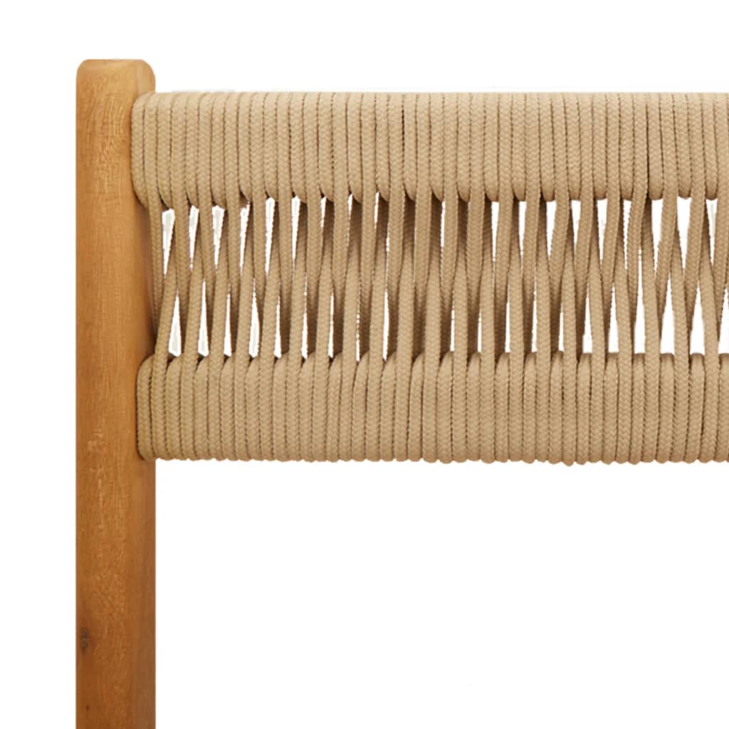Klappstühle, 4 Stück, beige, massives Akazienholz