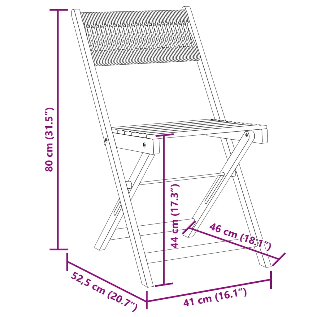 Klappstühle, 4 Stück, beige, massives Akazienholz