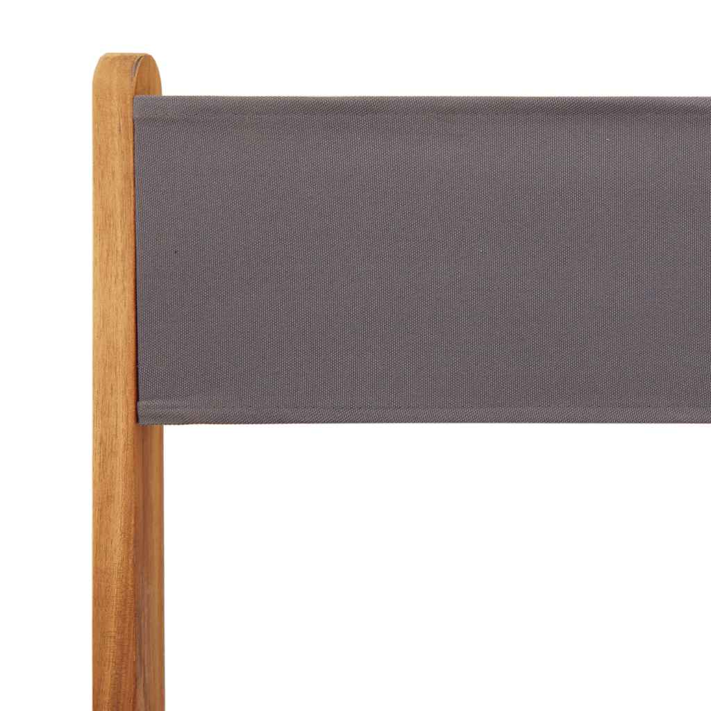 Klappstühle, 4 Stück, anthrazitfarbener Stoff und Massivholz