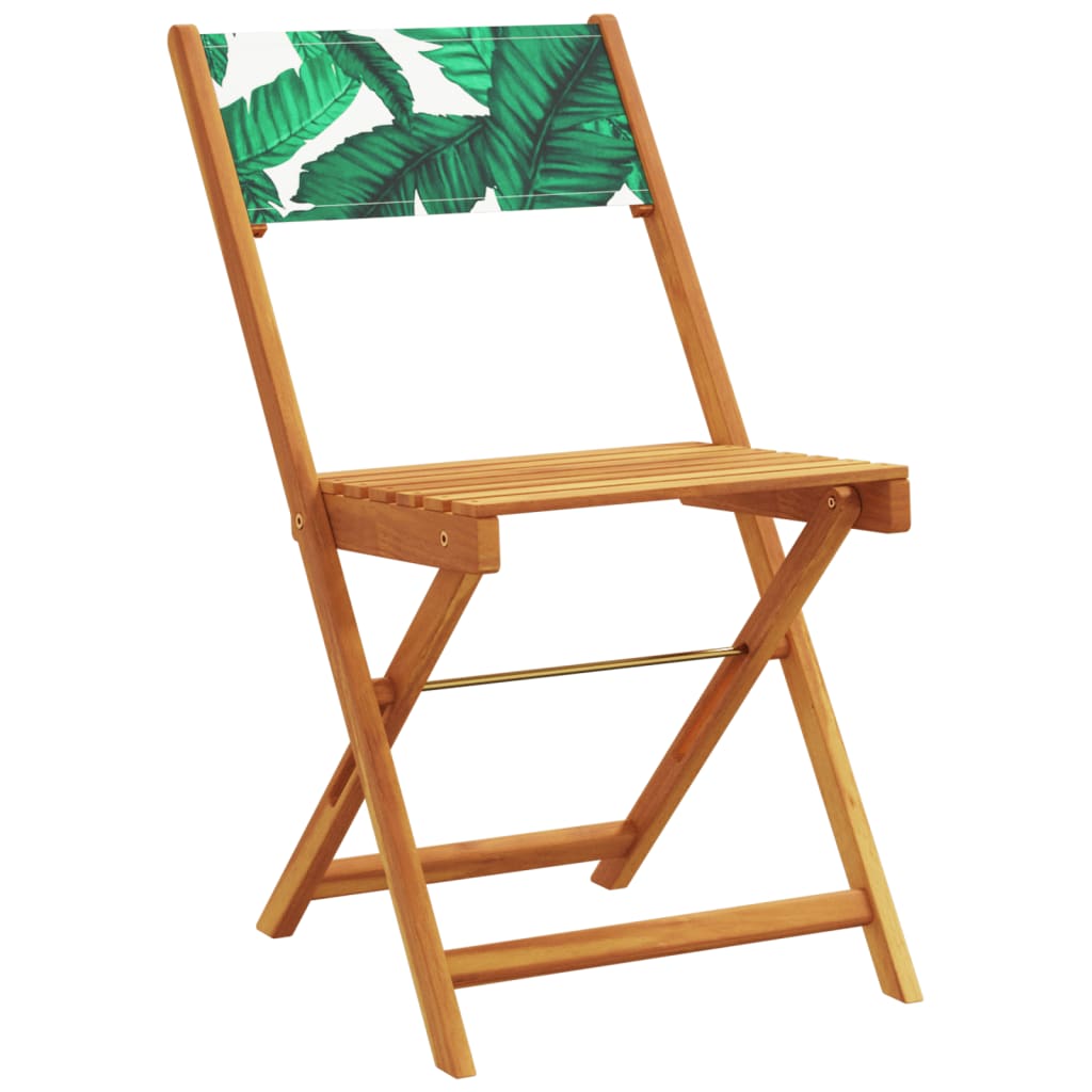 Klappstühle, 4 Stück, grüner Stoff und Massivholz