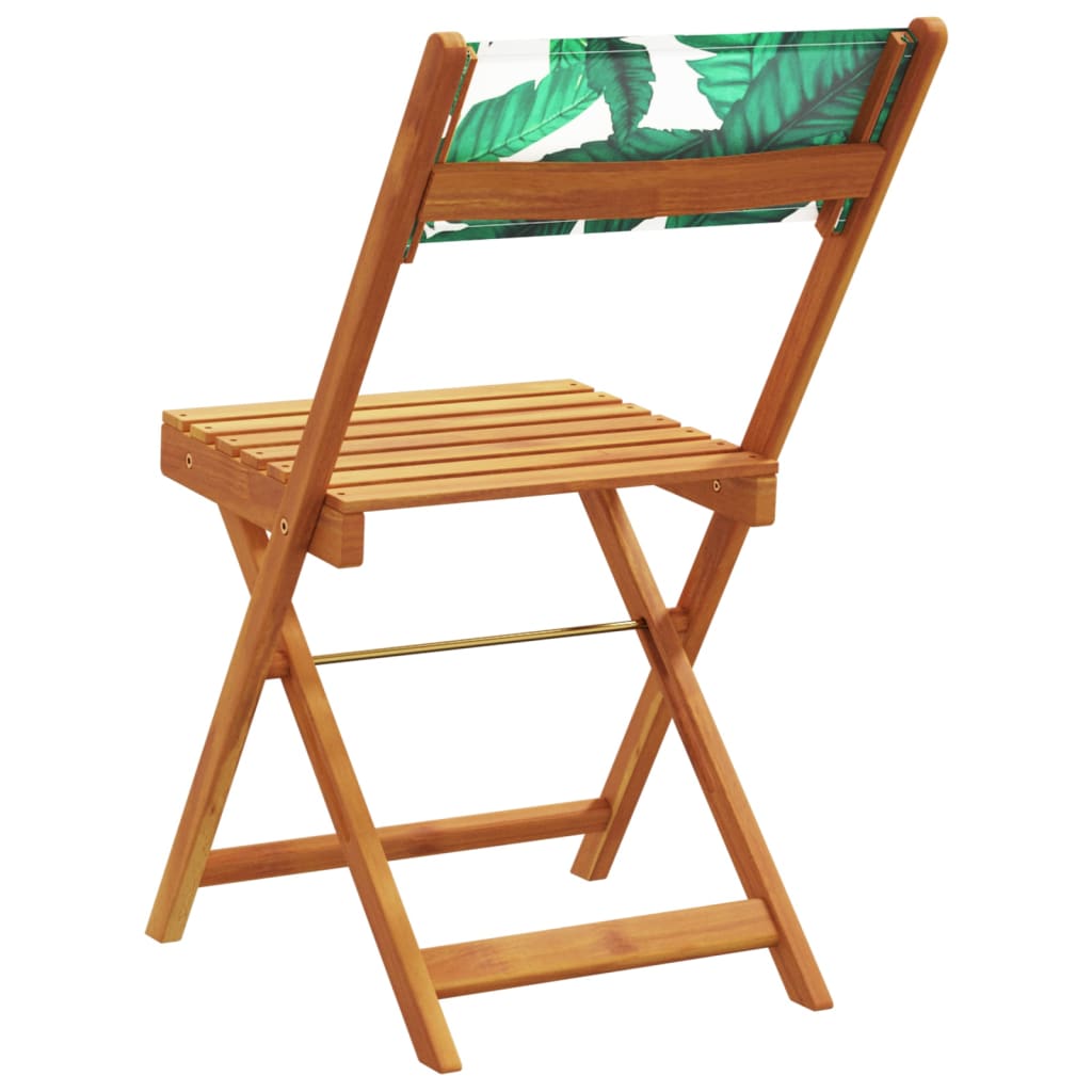 Klappstühle, 4 Stück, grüner Stoff und Massivholz