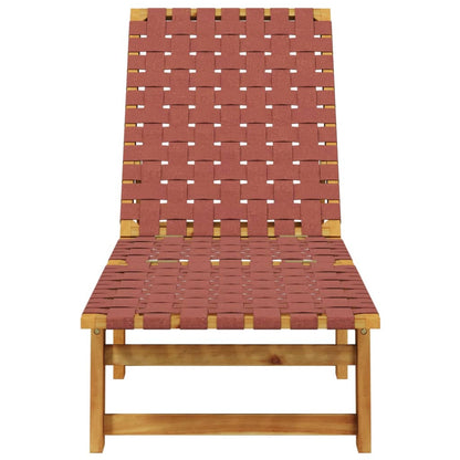 Sonnenliegen 2 Stk. Rot Massivholz Akazie und Stoff