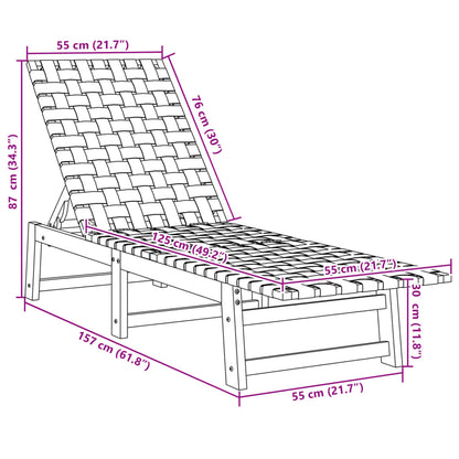 Sonnenliegen 2 Stk. mit Tisch Rot Massivholz Akazie