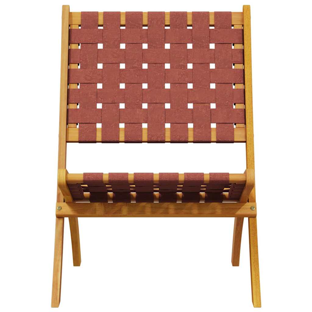 Klappstühle, 2 Stück mit Tisch, rotes Massivholz