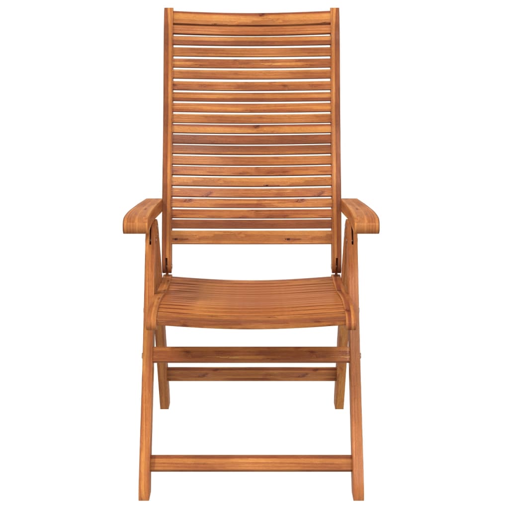4 Stück verstellbare Klappstühle, 56 x 72 x 107 cm, Massivholz Akazie