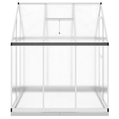 Gewächshaus mit Fundamentrahmen Silbern 169x169x202 Aluminimum