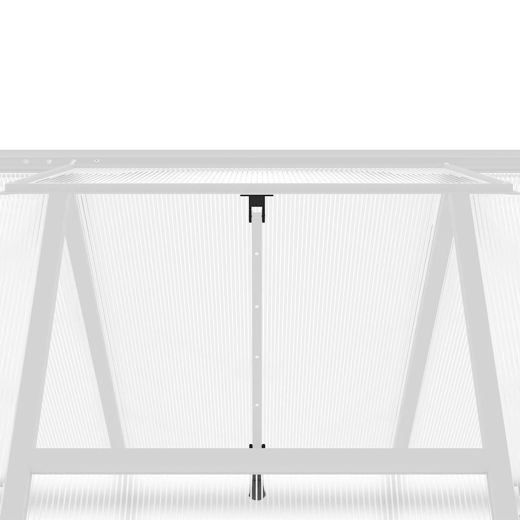 Gewächshaus mit Fundamentrahmen Silbern 169x169x202 Aluminimum